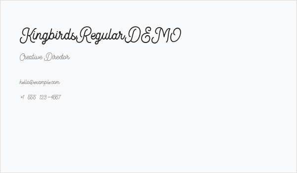 KingbirdsRegularDEMO Business Card
