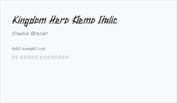 Kingdom Hero Demo Italic Business Card