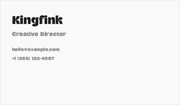 Kingfink Business Card