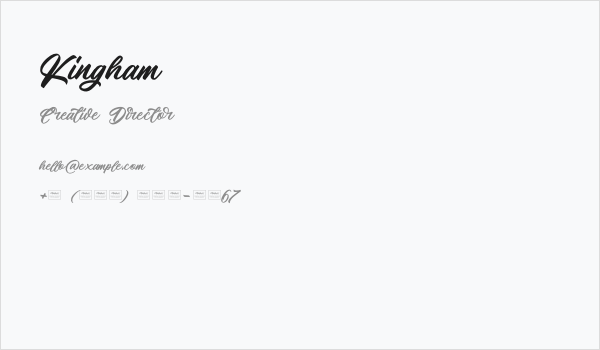 Kingham Business Card