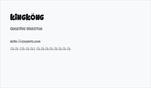 Kingköng Business Card