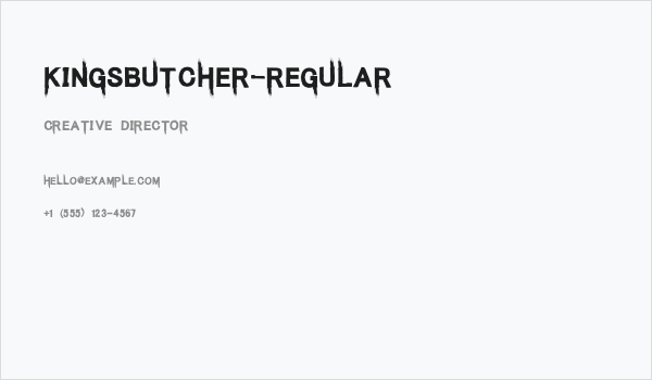 KingsButcher-Regular Business Card