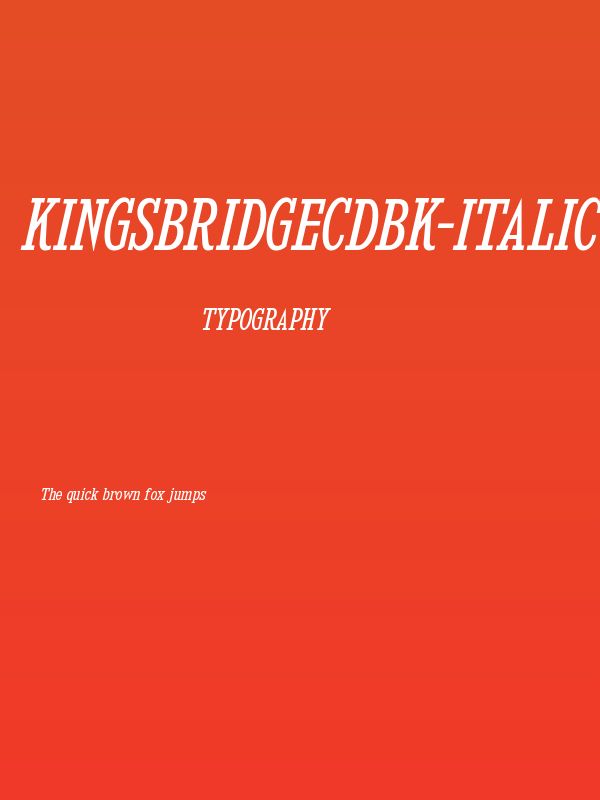 KingsbridgeCdBk-Italic Poster
