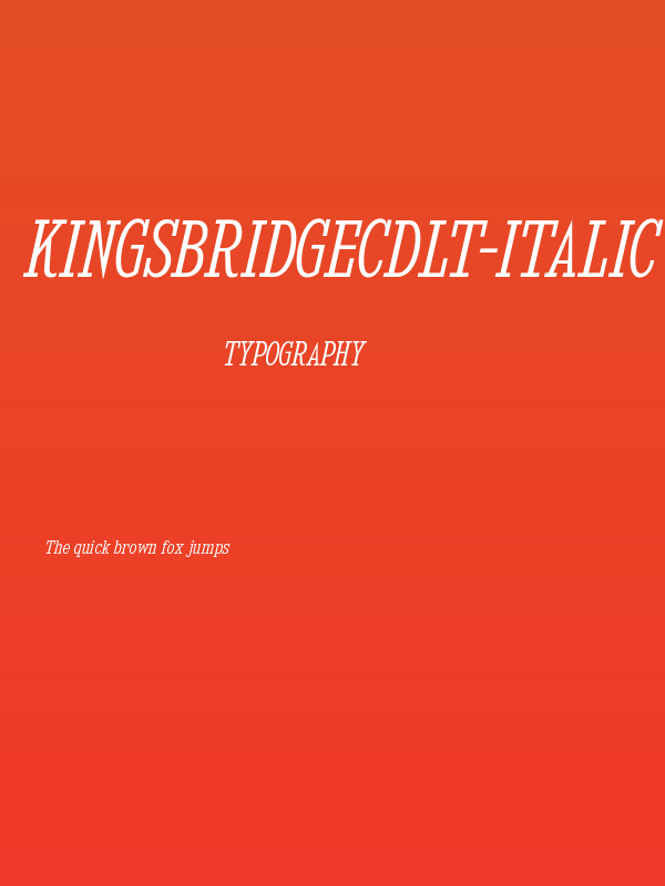KingsbridgeCdLt-Italic Poster