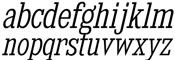 KingsbridgeCdLt-Italic Font LOWERCASE