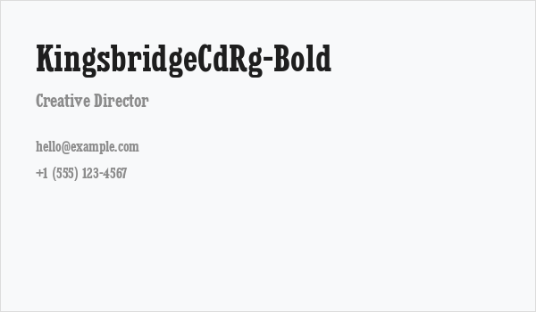KingsbridgeCdRg-Bold Business Card