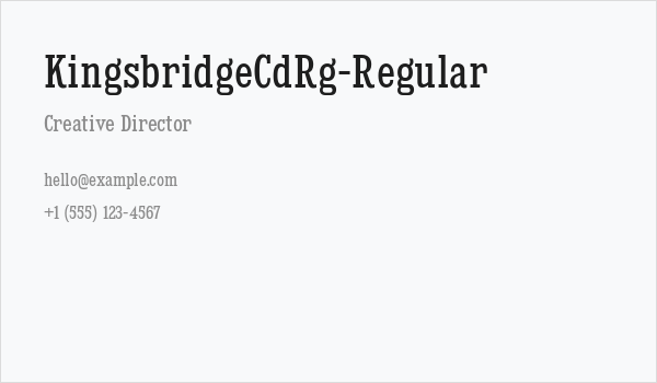 KingsbridgeCdRg-Regular Business Card