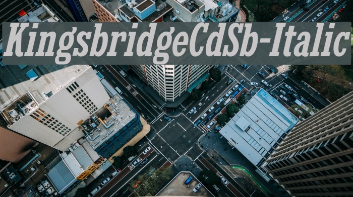 KingsbridgeCdSb-Italic Font examples