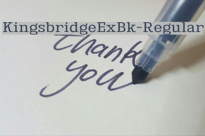 KingsbridgeExBk-Regular Font examples