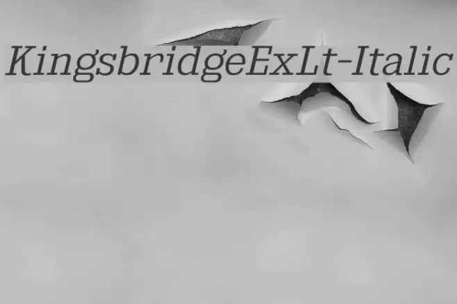 KingsbridgeExLt-Italic Font examples
