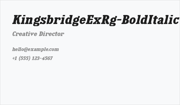 KingsbridgeExRg-BoldItalic Business Card