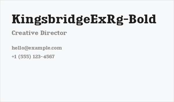 KingsbridgeExRg-Bold Business Card