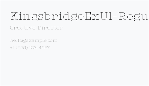 KingsbridgeExUl-Regular Business Card