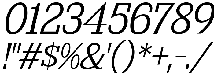 KingsbridgeLt-Italic Font OTHER CHARS