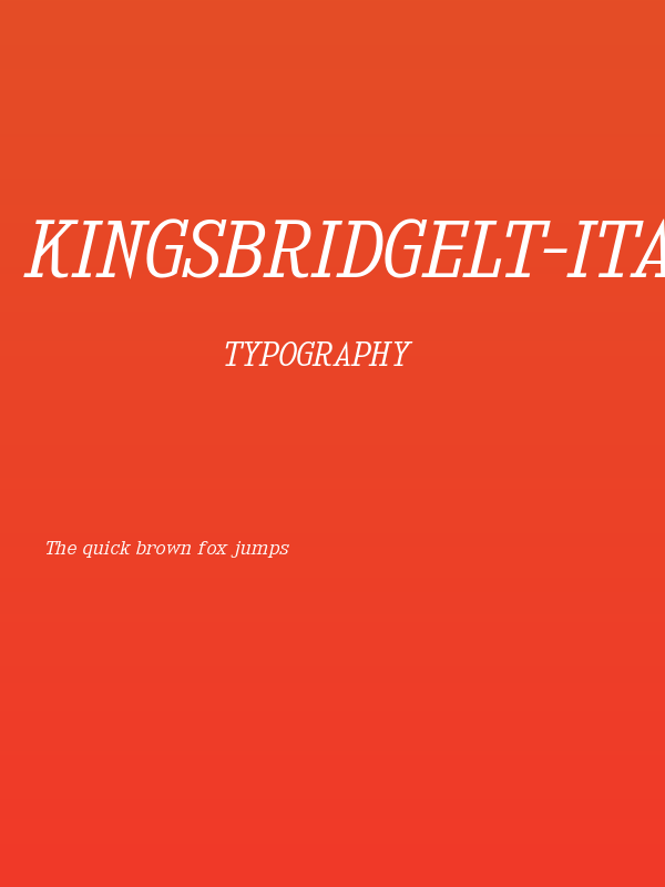 KingsbridgeLt-Italic Poster