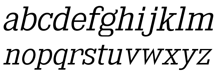 KingsbridgeLt-Italic Font LOWERCASE