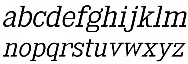 KingsbridgeLt-Italic Caratteri MINUSCOLO