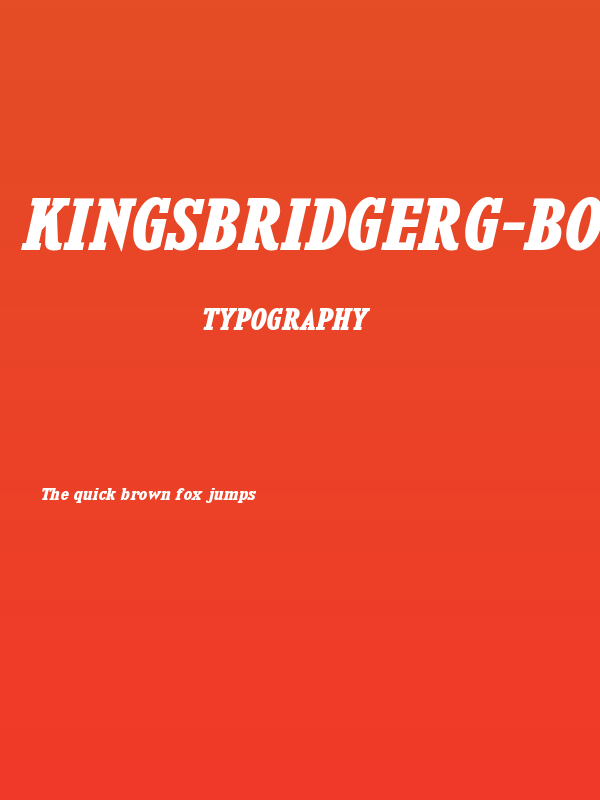 KingsbridgeRg-BoldItalic Poster