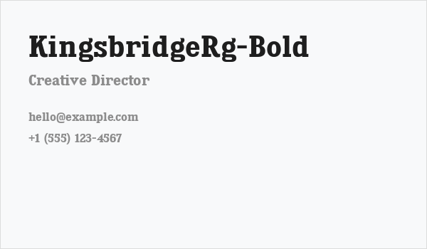 KingsbridgeRg-Bold Business Card
