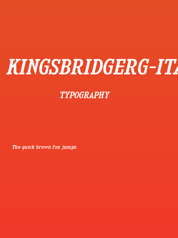 KingsbridgeRg-Italic Poster