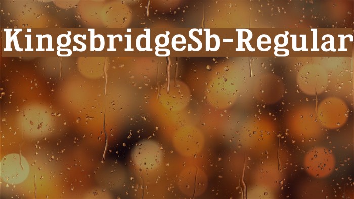 KingsbridgeSb-Regular Font examples