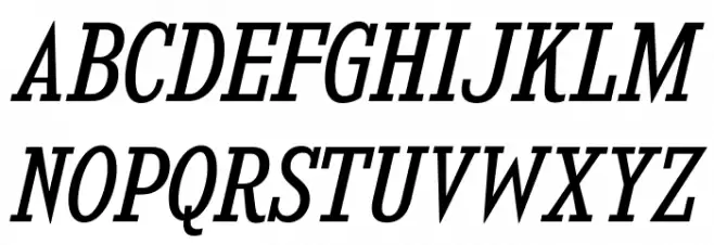 KingsbridgeScBk-Italic Font Litere mari