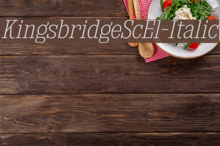 KingsbridgeScEl-Italic Font examples
