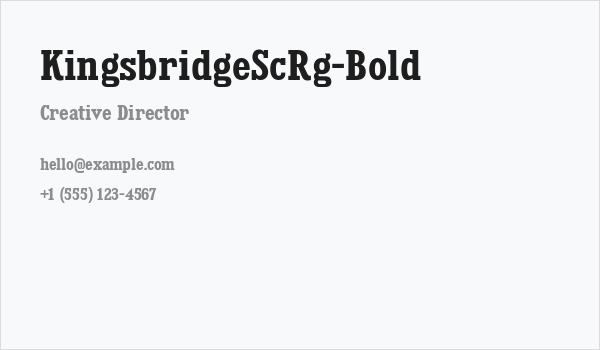 KingsbridgeScRg-Bold Business Card