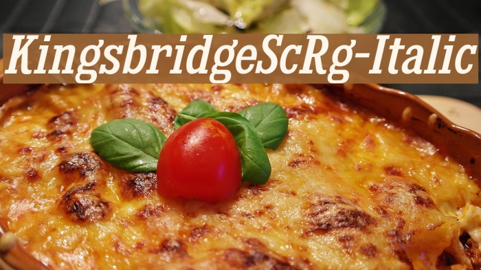 KingsbridgeScRg-Italic Font examples