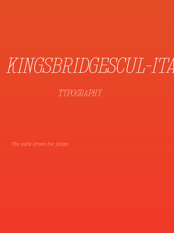 KingsbridgeScUl-Italic Poster