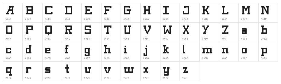 Kingsbury Regular Character Map