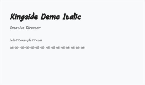 Kingside Demo Italic Business Card