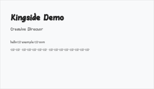 Kingside Demo Business Card