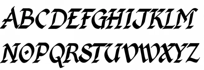 Kingthings Calligraphica Italic फ़ॉन्ट अपरकेस