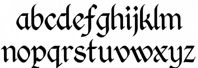Kingthings Calligraphica Light Caratteri MINUSCOLO