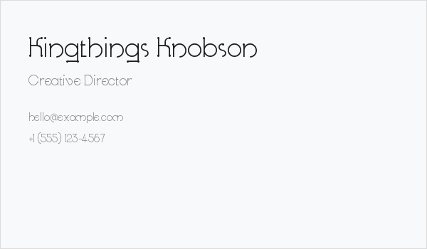 Kingthings Knobson Business Card