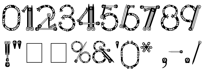 Kingthings Needles Font OTHER CHARS