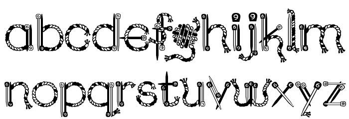Kingthings Needles Font LOWERCASE