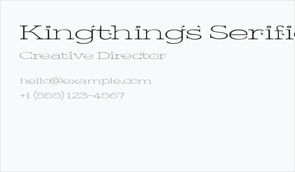 Kingthings Serifique UL Wide Business Card