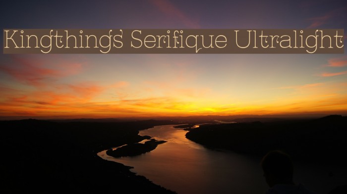 Kingthings Serifique Ultralight Font examples