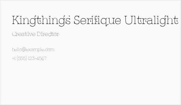 Kingthings Serifique Ultralight Business Card