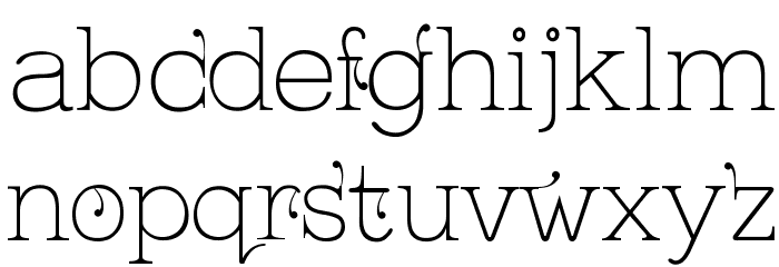 Kingthings Serifique Ultralight Font LOWERCASE