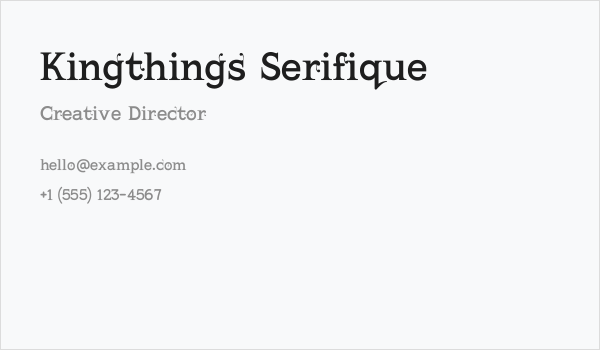 Kingthings Serifique Business Card