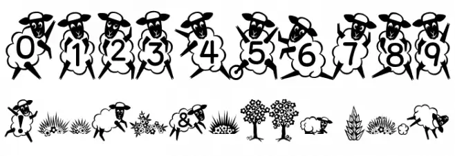 Kingthings Sheepishly Font OTHER CHARS