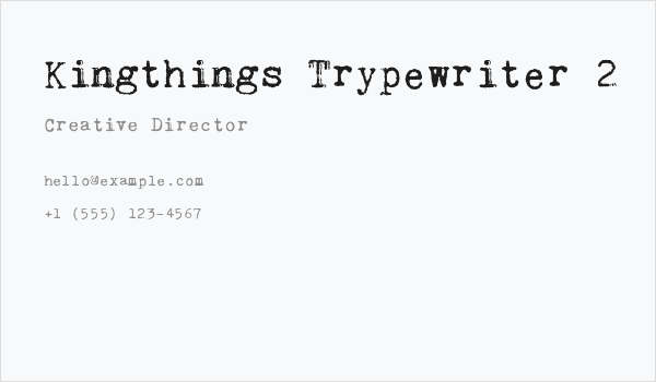 Kingthings Trypewriter 2 Business Card