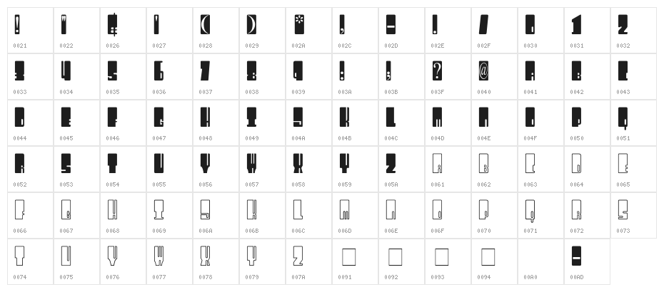 Kingthings Wrecktangle Character Map