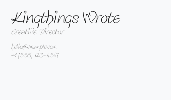 Kingthings Wrote Business Card