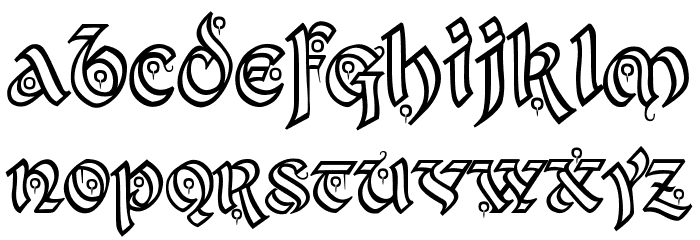 Kingthings Xander Outline Font LOWERCASE
