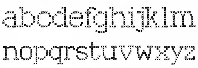 Kingthings Xstitch Schriftart Kleinbuchstaben