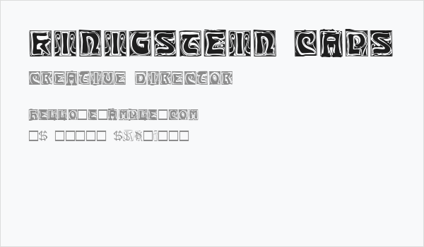 Kinigstein Caps Business Card